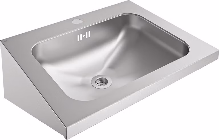 KWC AR Lavabo singolo, ANIMA, acciaio inox, 500x200x402 mm, con sfioratore, con rubinetto.