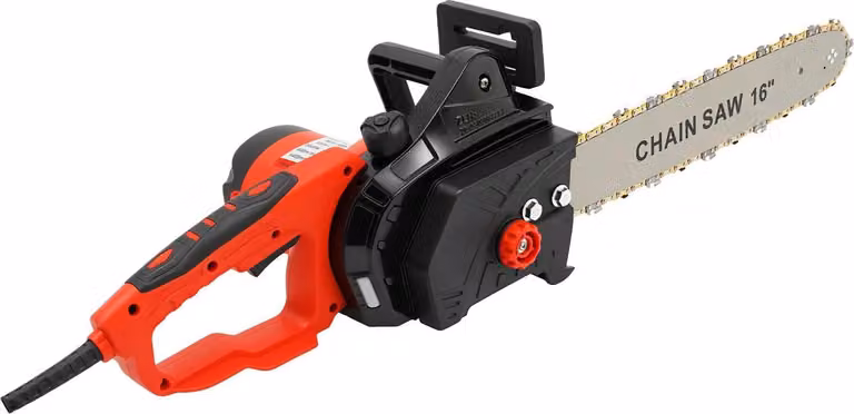 Motosega elettrica - Con cavo, 2000 W, barra da 40 cm - Lubrificazione automatica della catena - Elevata velocità della catena - Per legna da ardere e potatura - Rossa