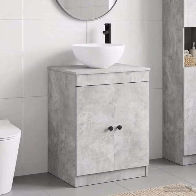 Set di mobili per il bagno Grigio Cemento Legno ingegnerizzato 3404217