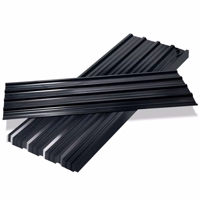 Ikodm, pannelli per tetto in lamiera grecata, spessore 0,25 mm, dimensioni 129 x 46 cm, colore antracite, acciaio zincato, superficie coperta di circa 21 m²
