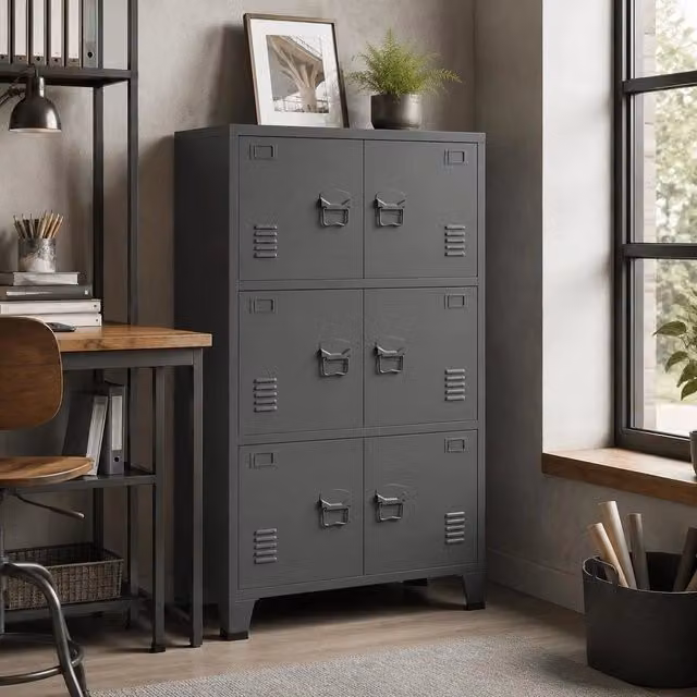 Industrial Storage Cabinet, Anthracite, 75x40x115 Cm, Metal