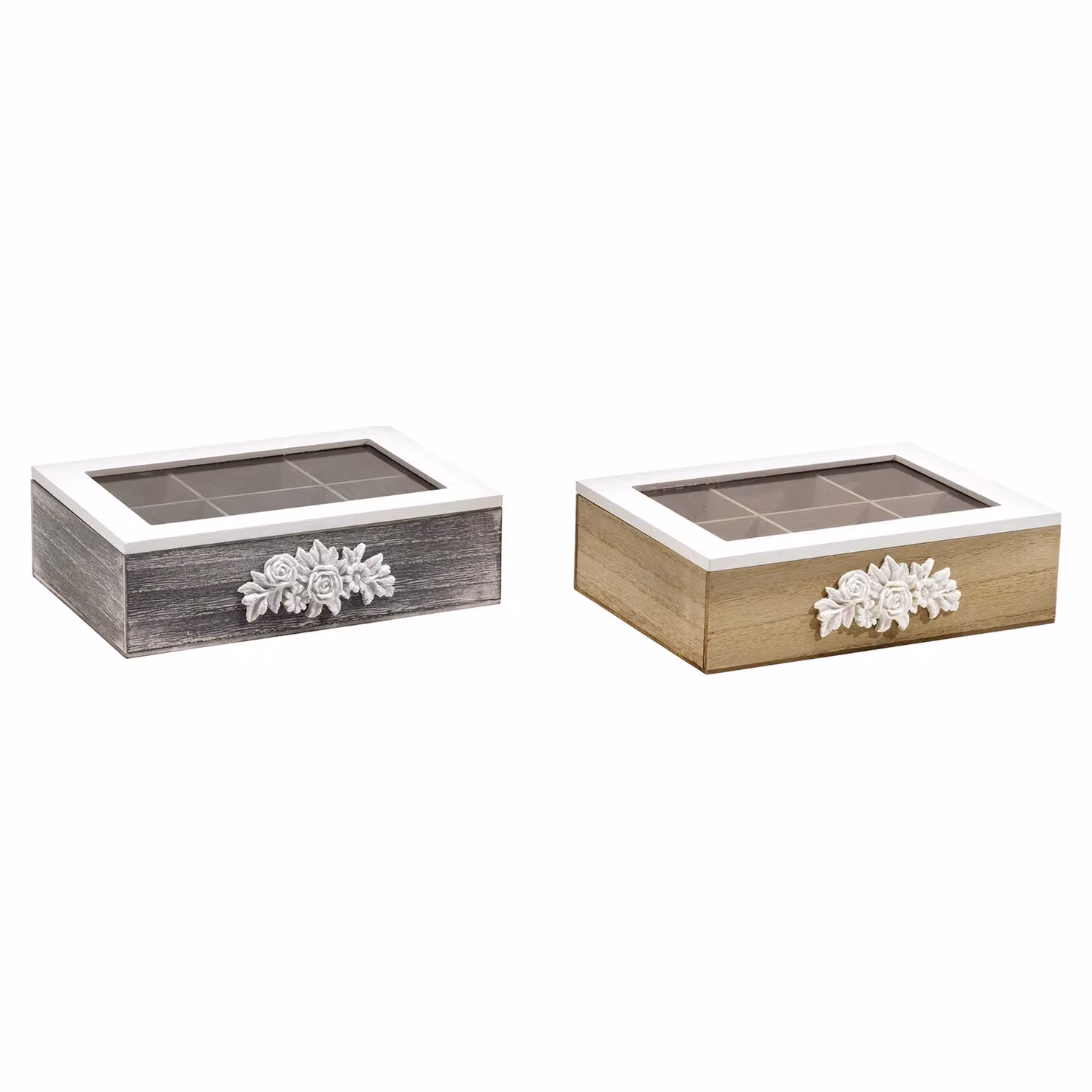 Porta tisane Gusto Casa in legno con 6 scomparti multicolore H 7 x L 24 x P 17 cm