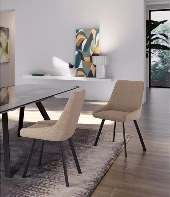 Set di 4 Sedie in Microfibra Fox 48cm X 60cm H 87cm Stones
