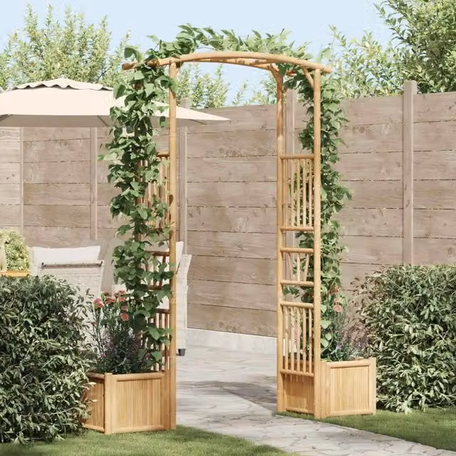 Arco da giardino in bambù vidaXL marrone L: 177 cm, P: 40 cm, H: 205 cm
