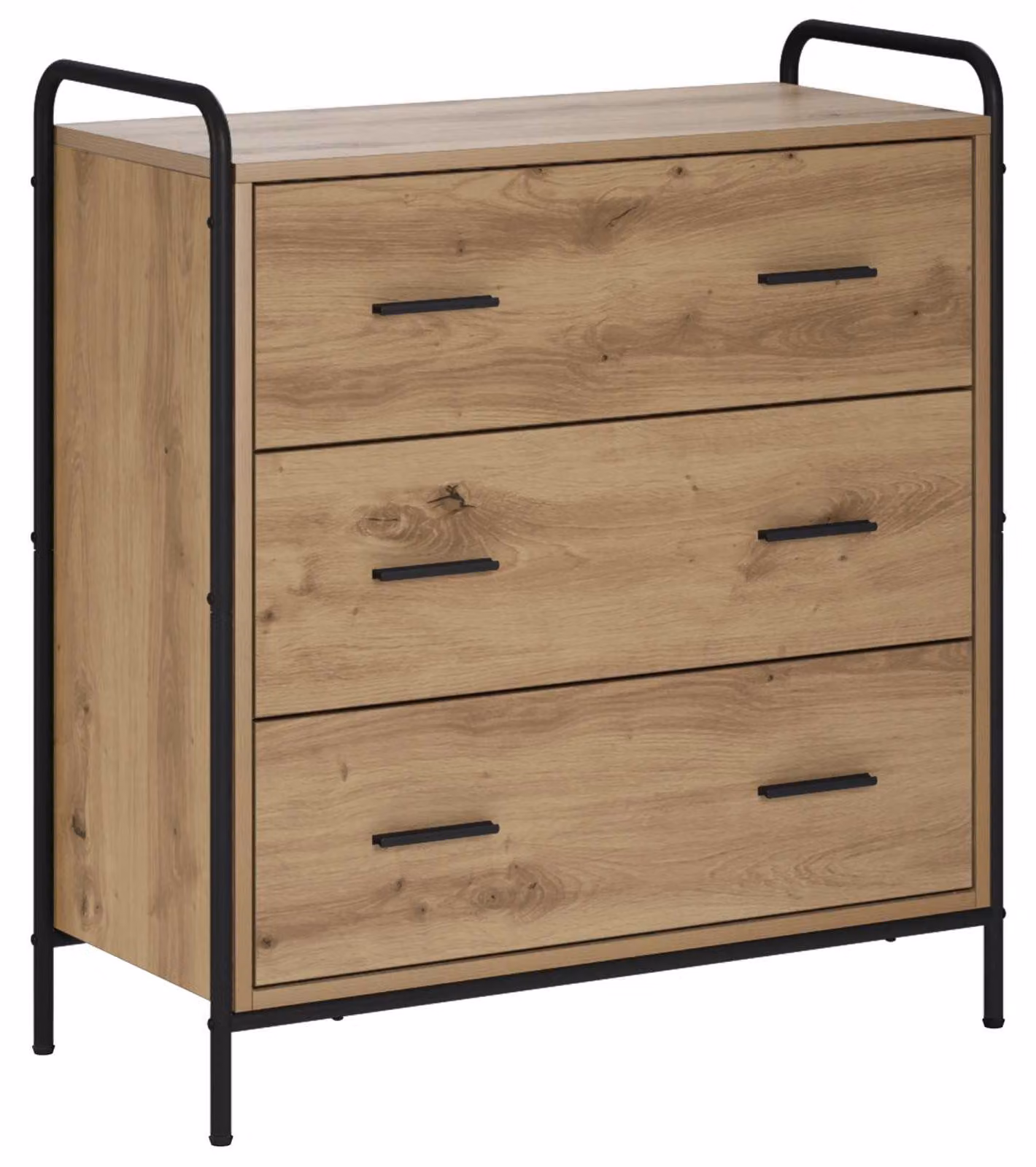 Mobile contenitore "Artisan" in legno impiallacciato di rovere, dimensioni 97 x 33 x 81 cm