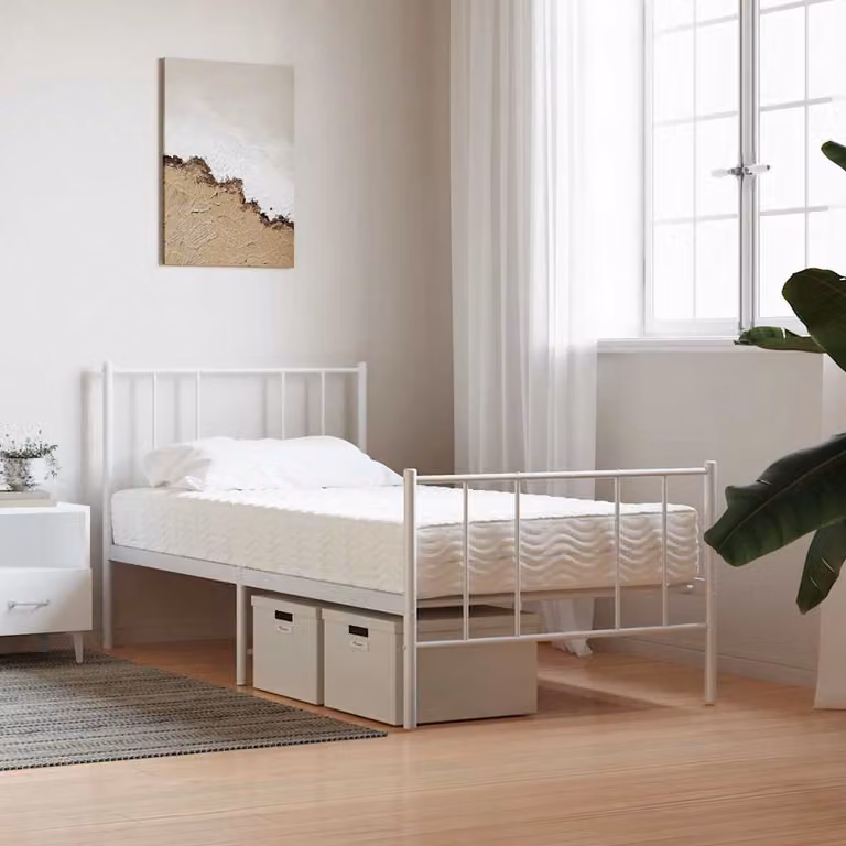 vidaXL Materasso in Schiuma Bianco 100x210cm Durezza H2 H3