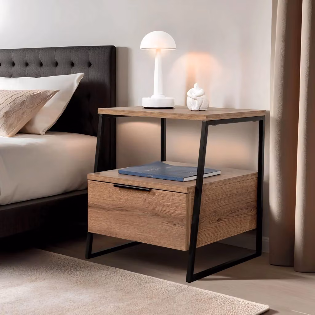 Comodino in legno e MDF Hanah Home stile industrial colore marrone – 2