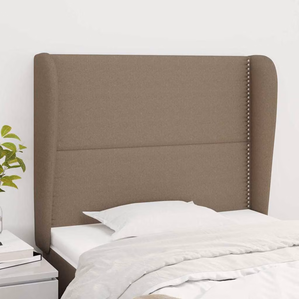 Testiera ad orecchio vidaXL in tessuto beige L: 93 cm, P: 23 cm, H: 118-128 cm