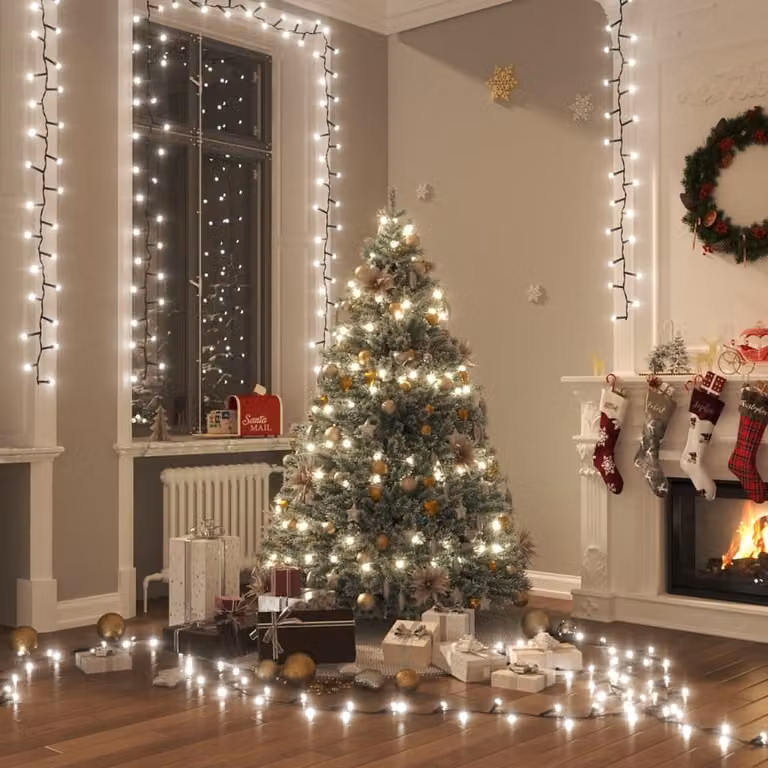 The Living Store Fata LED con 3000 LED bianco freddo 65 m PVC