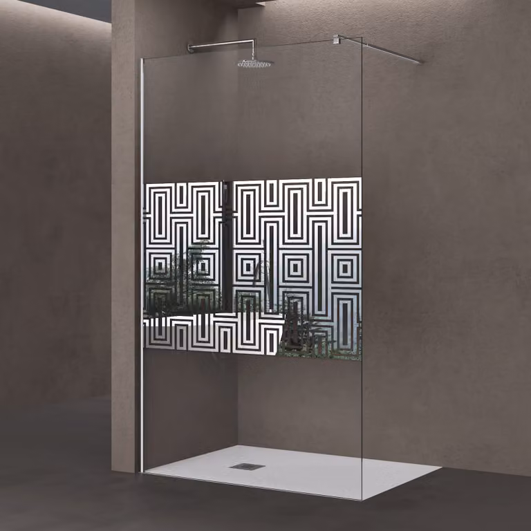 doporro Box Doccia Walk-In 140x200cm, Parete Doccia Anticalcare in Vetro da 10mm con Braccio Sostegno Telescopico in Acciaio BRAM3 Bremen02DM