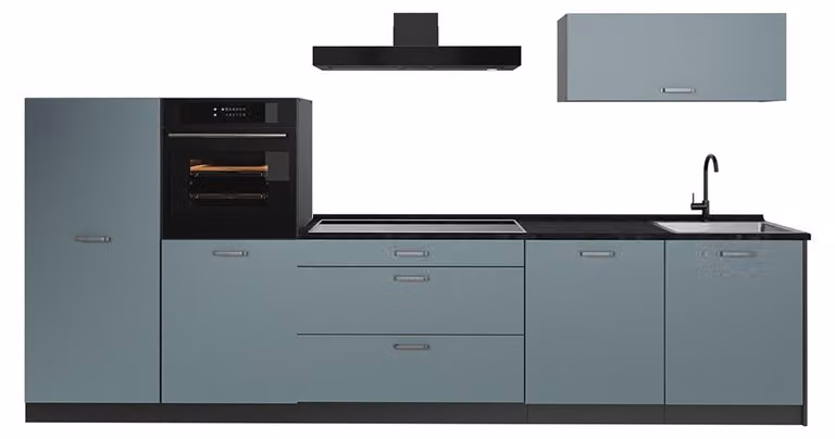 Cucina componibile Vicco R-Line Grigio-blu/Antracite 340 cm piano di lavoro Antracite, Model 67289