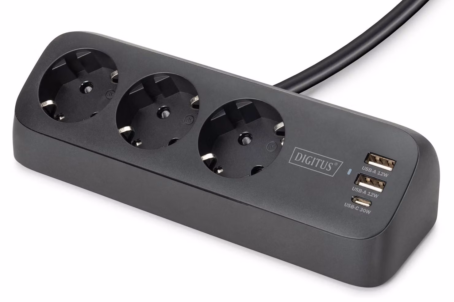 Digitus DA-70625 DIGITUS Steckdosenleiste 3x + 2USB 1,5m 12W 30W schwarz