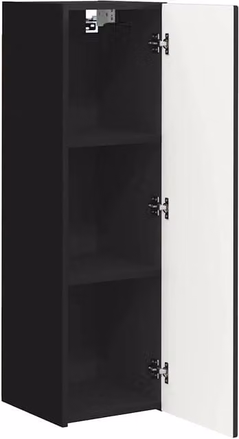 Mobile porta TV da parete moderno con vani portaoggetti 30 x 31 x 100 cm design minimalista in legno multistrato nero 02_0054988