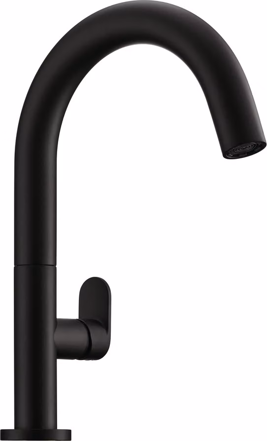 NABER Sottile 2 miscelatore monocomando per vasca in nero opaco con bocca fissa / Miscelatore per lavabo / Alta pressione