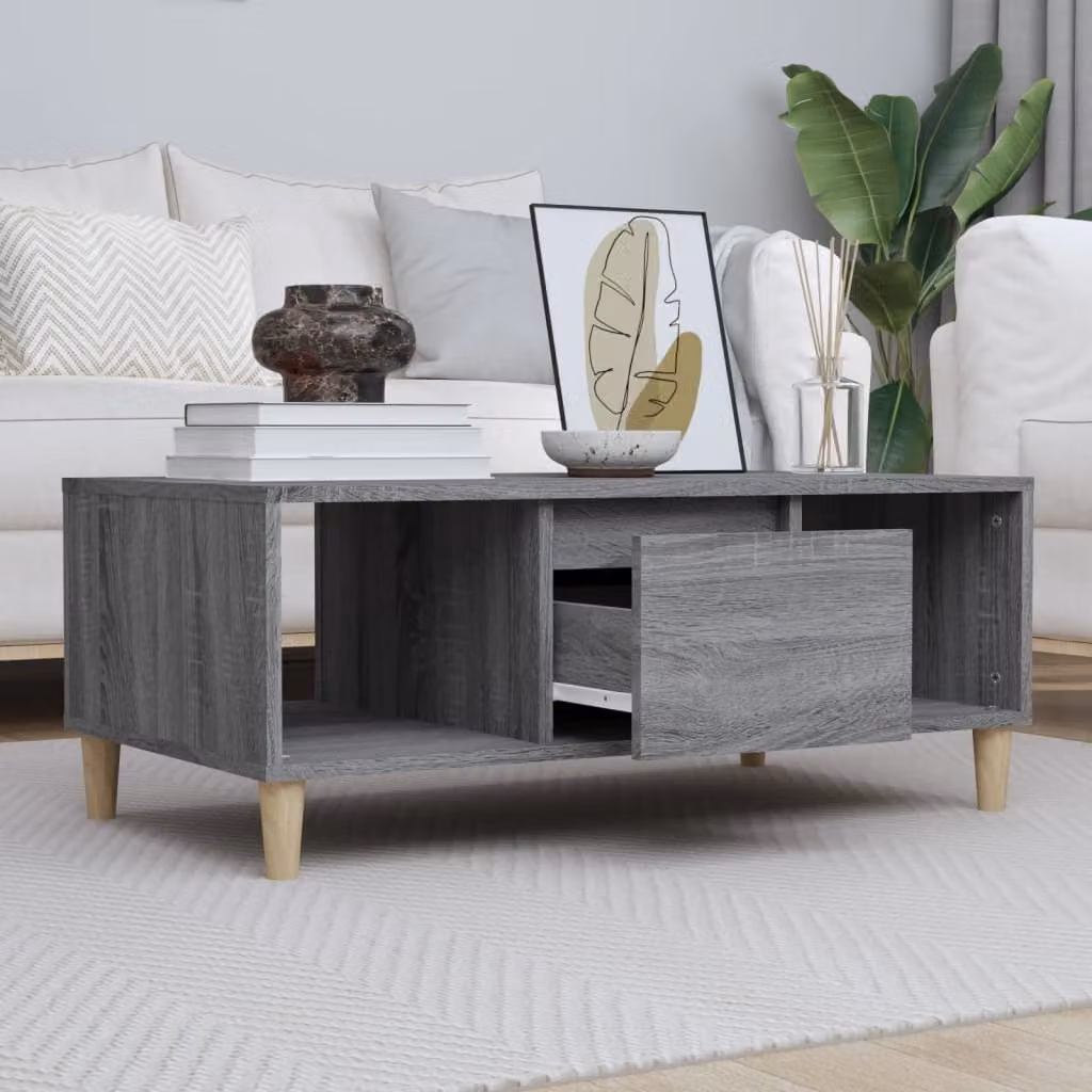 Maison Exclusive - Tavolino grigio Sonoma 90x50x36,5 cm Materiale ligneo