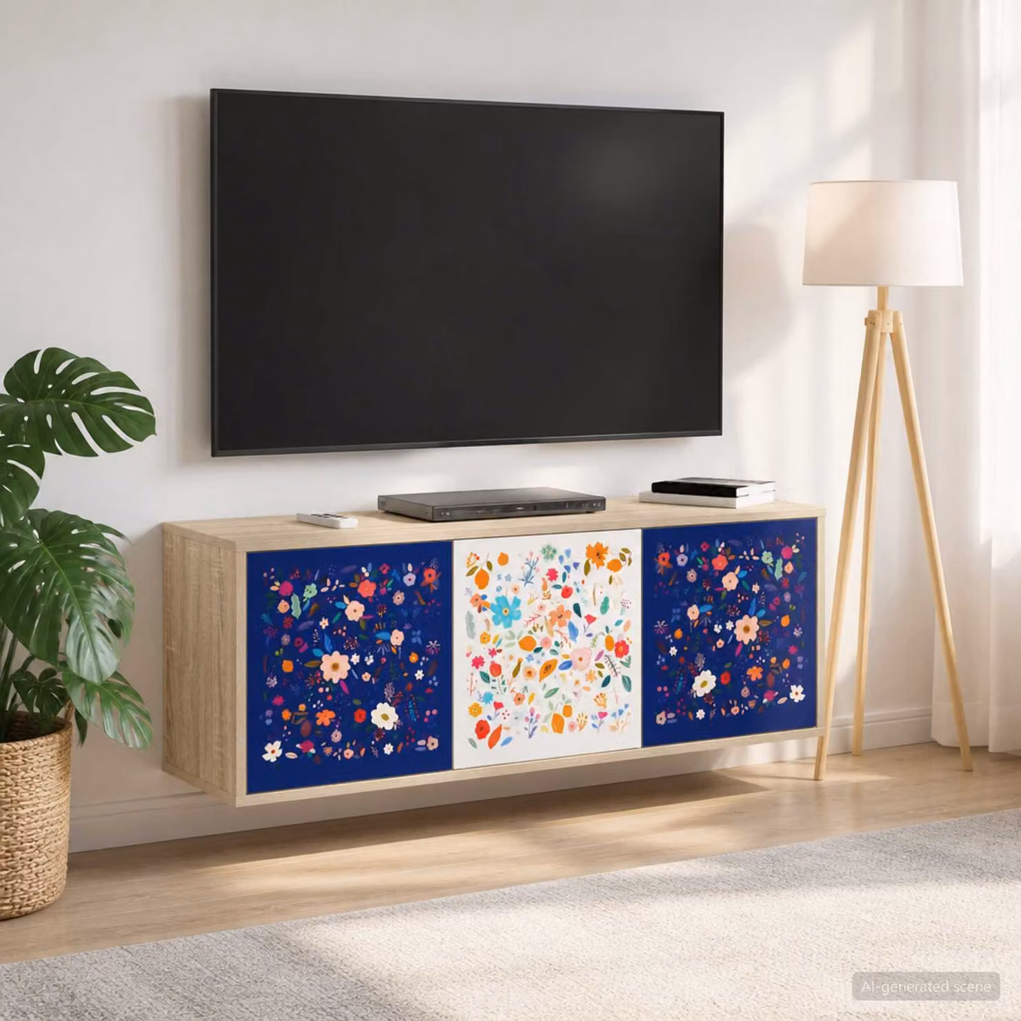 Mobile TV da parete vidaXL MAINZ in Rovere Sonoma, L 102 x P 33 x H 40 cm