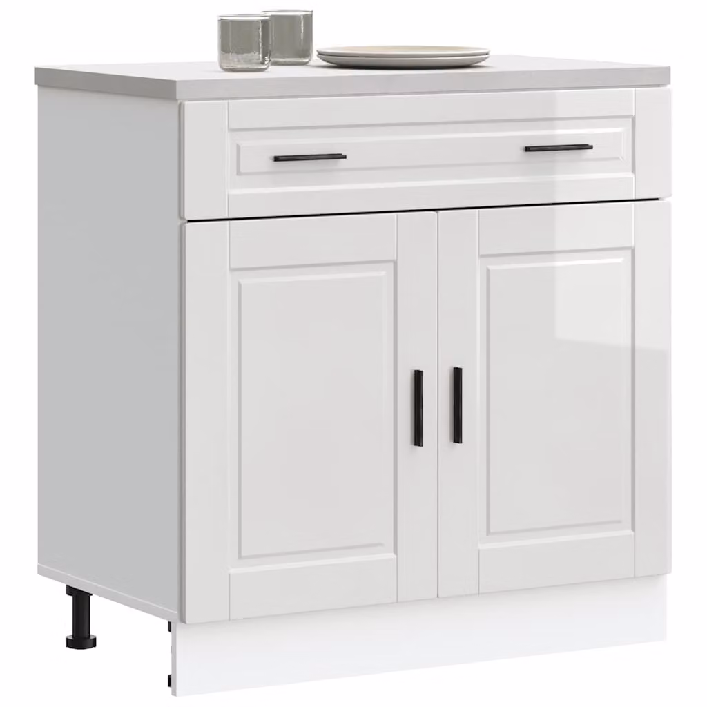 Base da cucina moderna vidaXL in legno MDF bianco lucido L: 46 cm, P: 25 cm, H: 81,5 cm