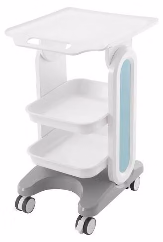 Carrello portaoggetti, design a 3 livelli, materiale ABS resistente, colore: bianco