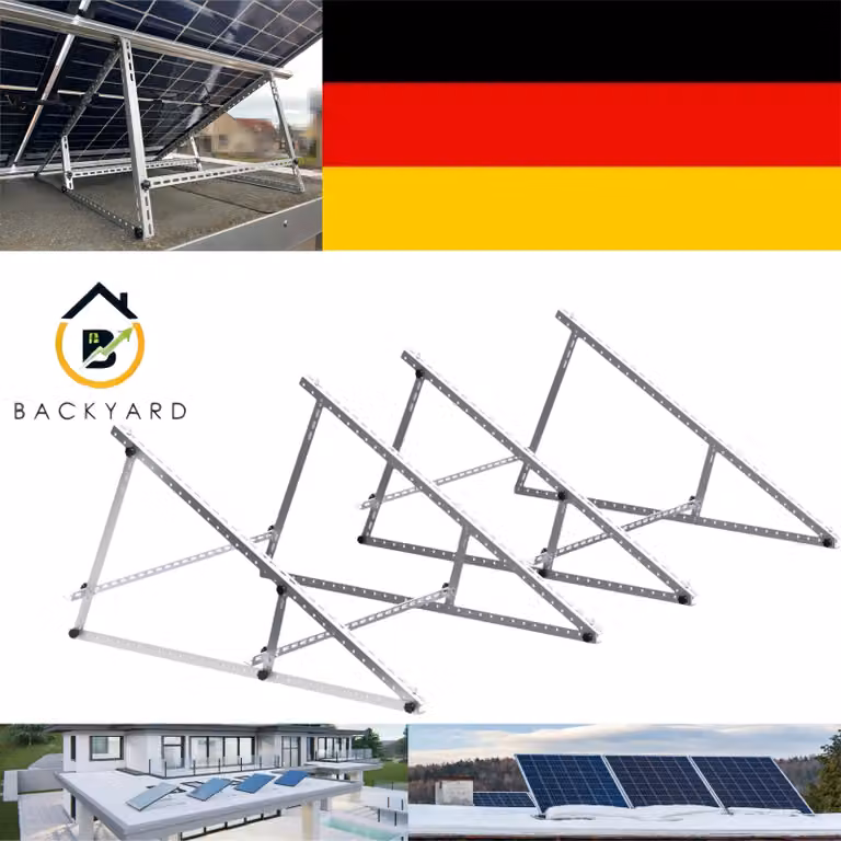 Supporto per pannelli solari da 118 cm - Kit di montaggio per pannelli solari con inclinazione regolabile da 0° a 90° per impianto solare da balcone (per 2 pannelli solari)