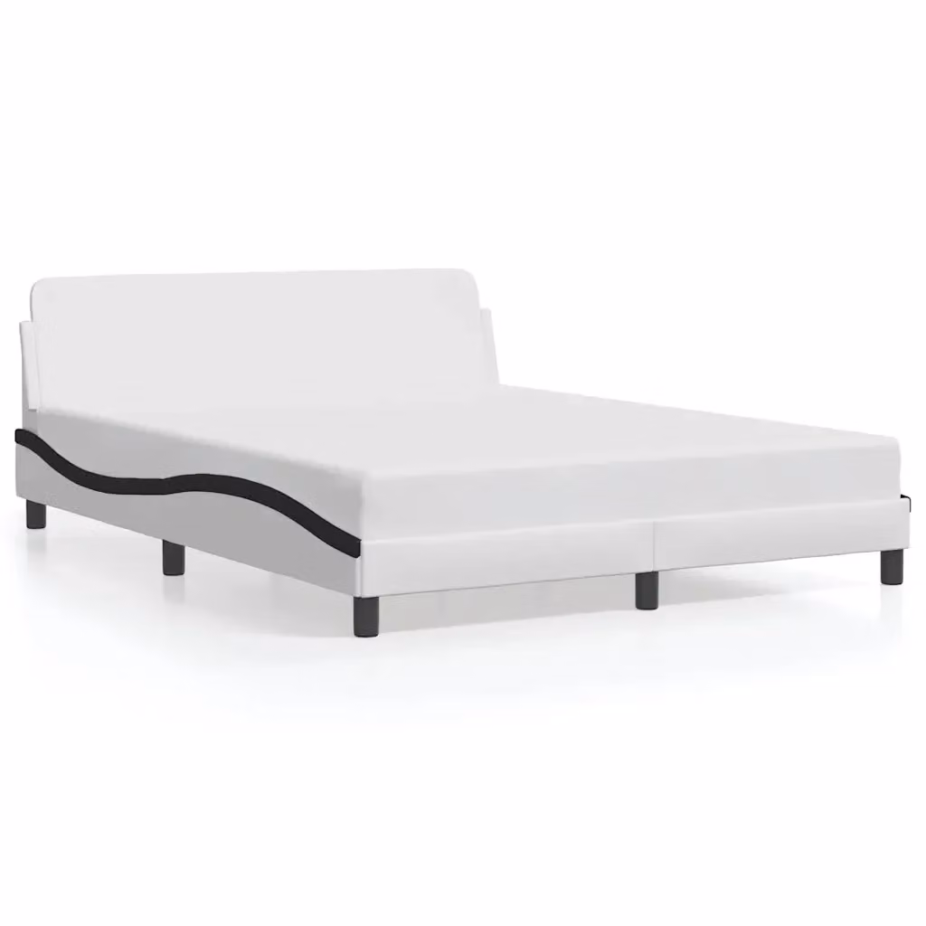 Letto con giroletto Dover vidaXL in similpelle nero e bianco L/P/H: 218 x 160 x 74,5 cm – 2