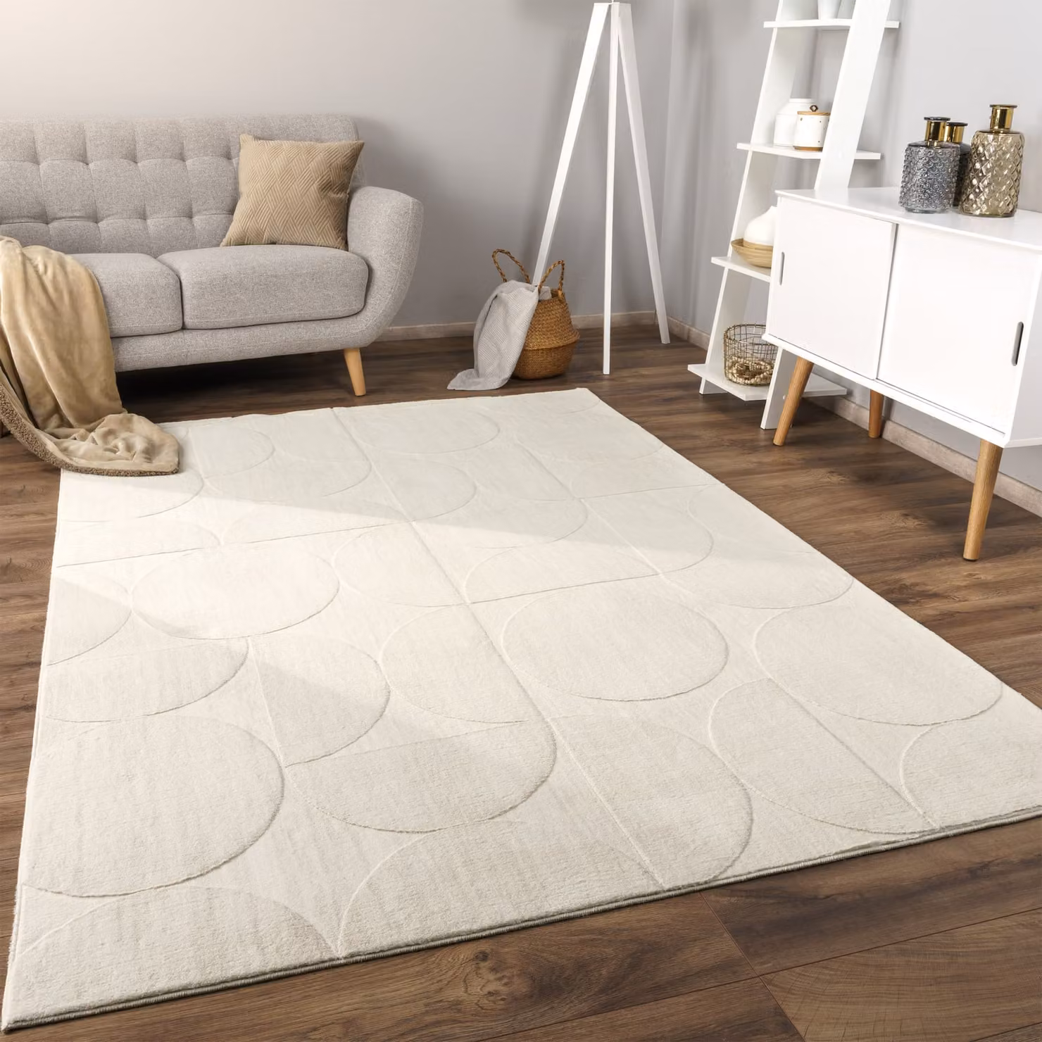 Tappeto in ecopelliccia Lelystar beige e grigio L: 280 cm, P: 200 cm – 2