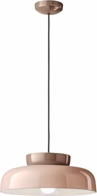 Lampada a sospensione Ferroluce Maracanà C2745 in ceramica e vetro stile Art Déco, colore grigio e beige, attacco E27