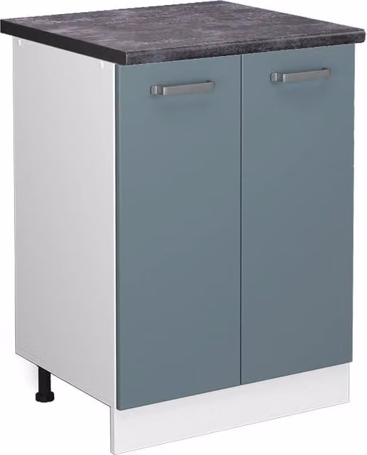 Mobiletto base cucina R-Line Grigio-blu/Bianco 60 cm, PL Antracite Vicco