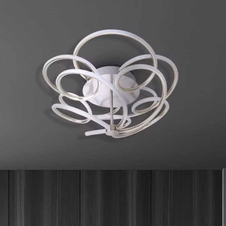 Näve Plafoniera a LED Rizado, dimmerabile, Alluminio / Grigio / Zincato, Soggiorno / Sala da pranzo, Alluminio, Moderno, Plafoniera LED