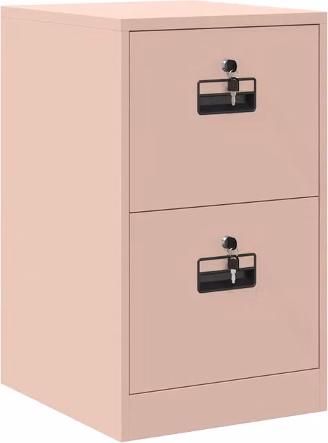 Armadio per file Geometrico DESIGN IN con cassetto e serratura, Rosa, L/P/H: 44 x 50 x 74,5 cm