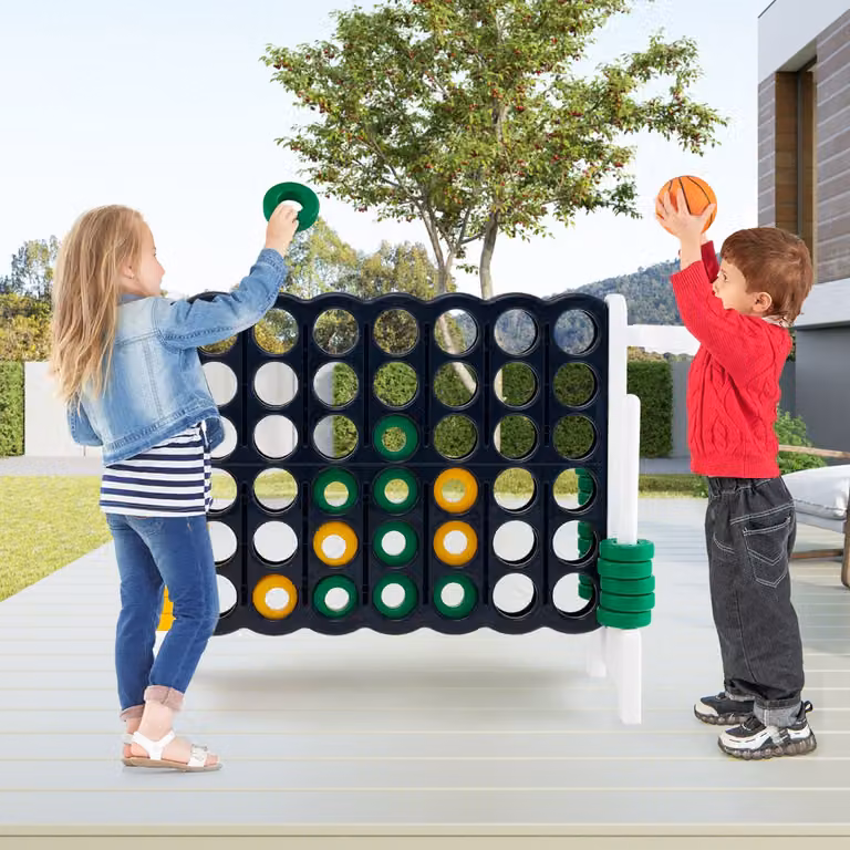 Gioco da lancio con canestro Costway per bambini e adulti, Bianco, L 84 cm x P 33 cm x H 79 cm