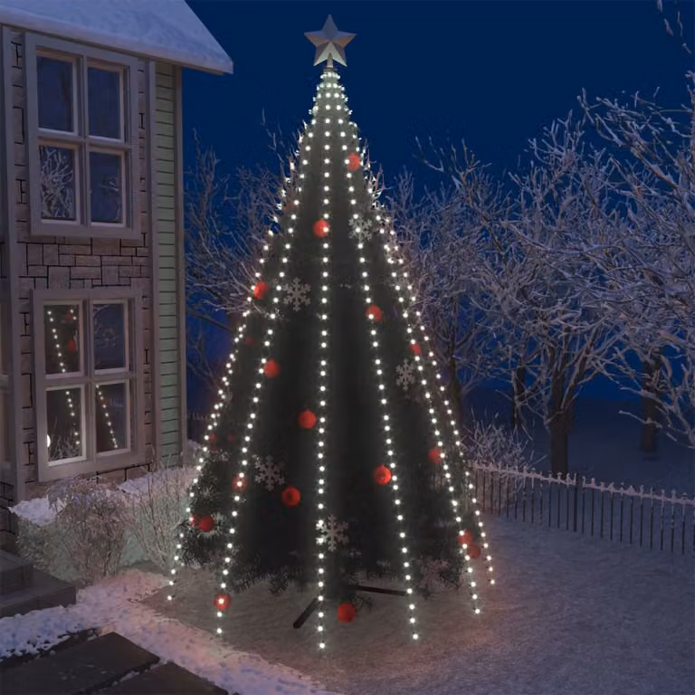 The Living Store Illuminazione per albero di Natale 500 LED bianco freddo 500 cm