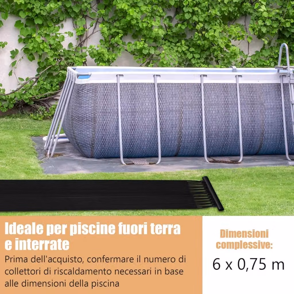 Set di 2 pannelli riscaldatori solari per piscina Costway in plastica resistente alle intemperie, L: 6 m, H: 0,75 m – 2