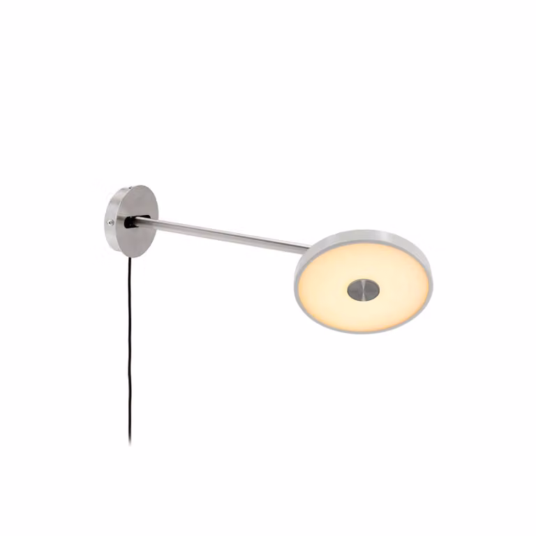 UMAGE Applique da parete di design Asteria Long, dimmerabile, Alluminio / Grigio / Zincato, Camera da letto, Metallo, Design, Applique