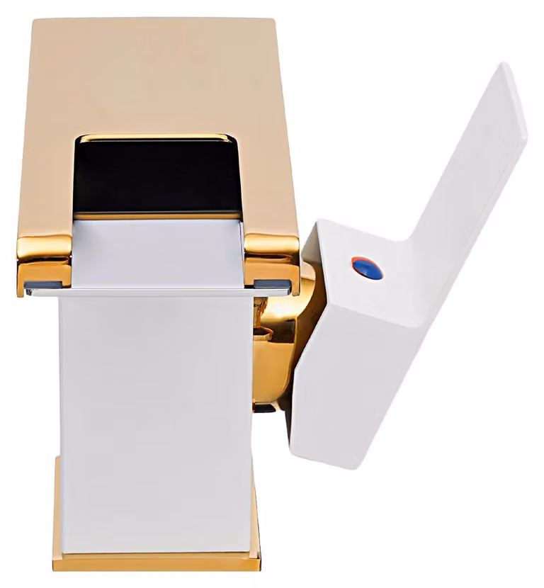 Miscelatore per lavabo, indicatore LED della temperatura, acciaio inossidabile resistente, BIANCO