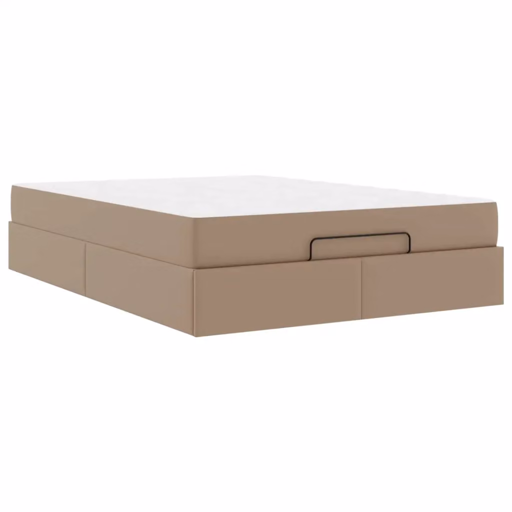 Set letto con struttura in legno e materasso in schiuma vidaXL, colore marrone, L/P/H: 190 x 140 x 43,5 cm – 2