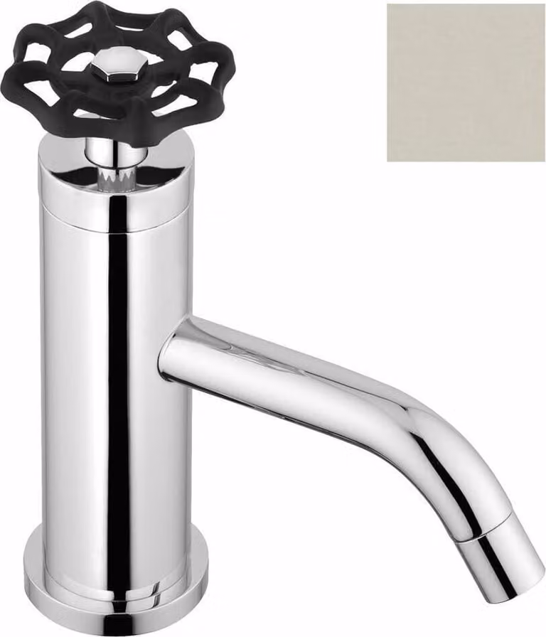 Miscelatore INDUSTRY per lavabo senza scarico, altezza 162 mm, nichel/nero