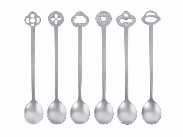 Party Item Oriental Set di 6 Cucchiaini - Acciaio Anticato