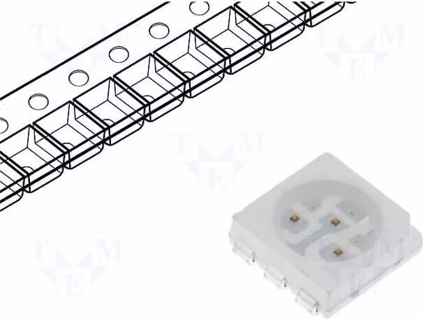 2 LED, 1560÷1900 mcd, 5060, PLCC6, montaggio superficiale (SMD), 5x5x1,5 mm, angolo di emissione 120°, 1,8÷2,6V, OSR5PTS4C1A, LED