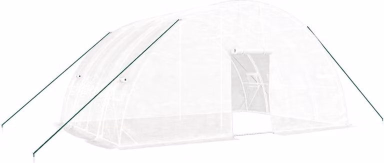 Serra con struttura in acciaio bianca 24 m² 6x4x2,85 m