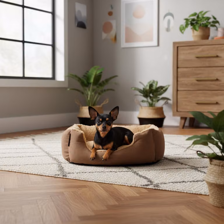 belviona, cuccia per cani con accogliente cuscino reversibile, facile da pulire e antiscivolo, luogo accogliente per dormire, 50x37 cm, marrone/beige