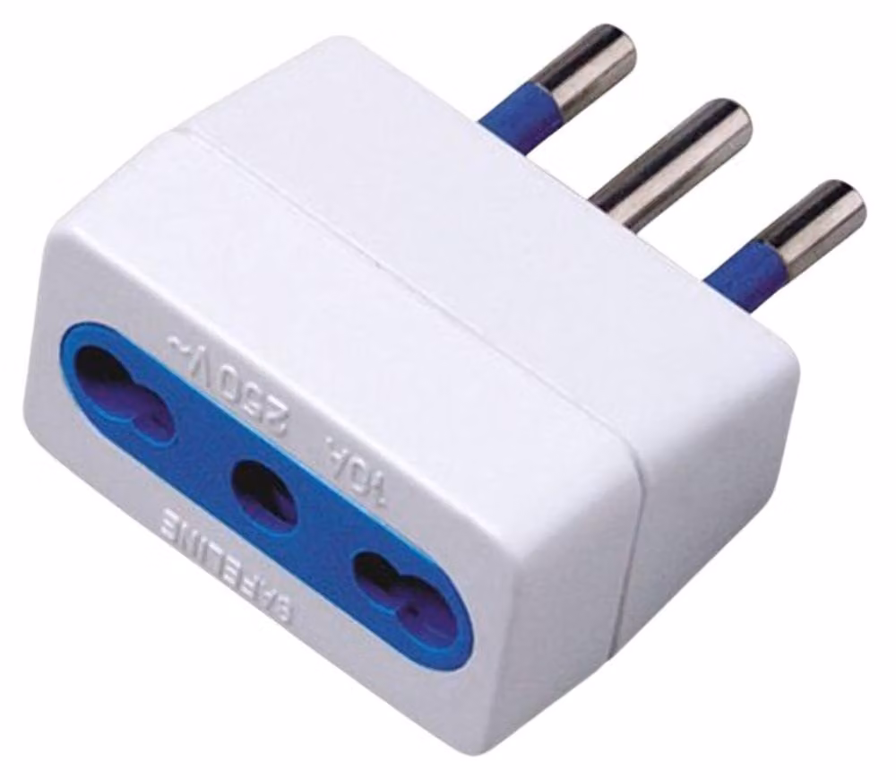 ReeR 7310245 Adattatore Spina 2P+T 10A con Presa Bipasso 10/16A Bianco