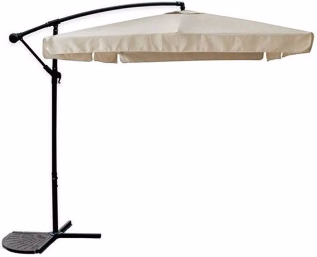 Trade Shop - Ombrellone Laterale Da Giardino Protezione Sole 2x3mt Impermeabile Beige Con Base 223211 -