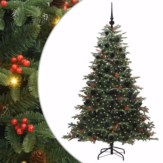 Albero di Natale artificiale verde vidaXL con 300 LED luce bianca calda, Altezza: 180 cm – 1