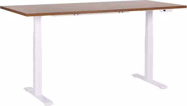 Scrivania regolabile in altezza elettricamente BELIANI marrone e bianco L: 180 cm, P: 80 cm – 1