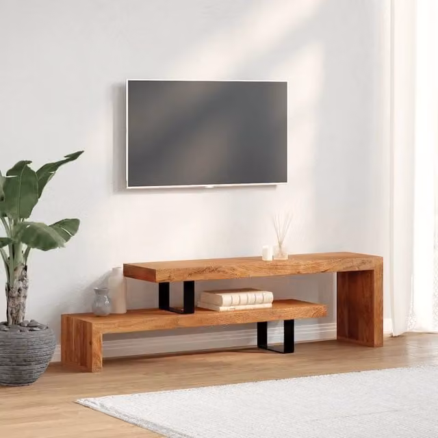 Mobile Porta TV-Mobile per TV-Credenza TV in Legno Massello di Acacia