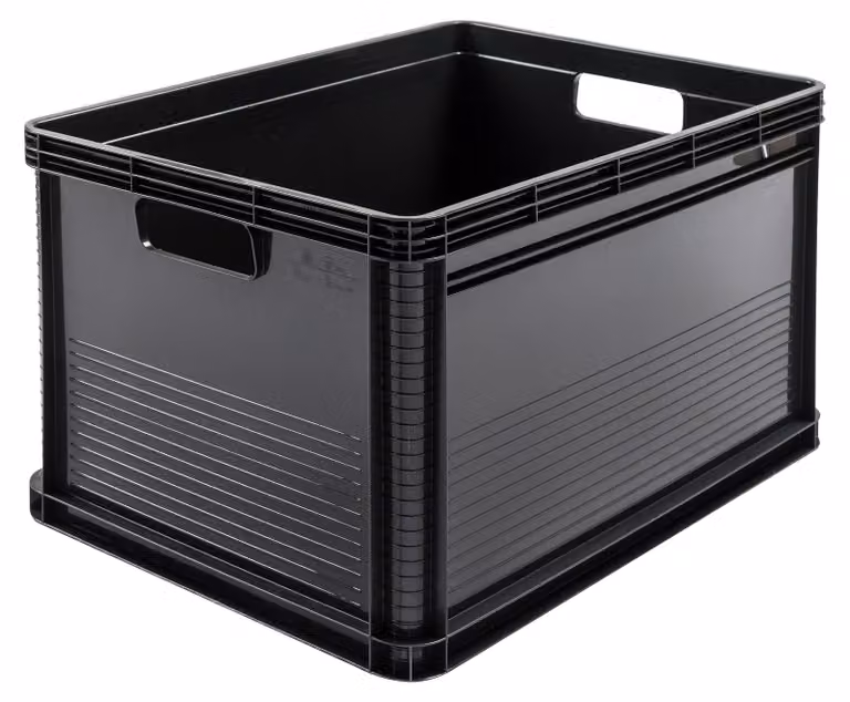 Set di 3 contenitori trasportabili keeeper, impilabili, in polipropilene, capacità: 3 x 64 litri, colore: grigio