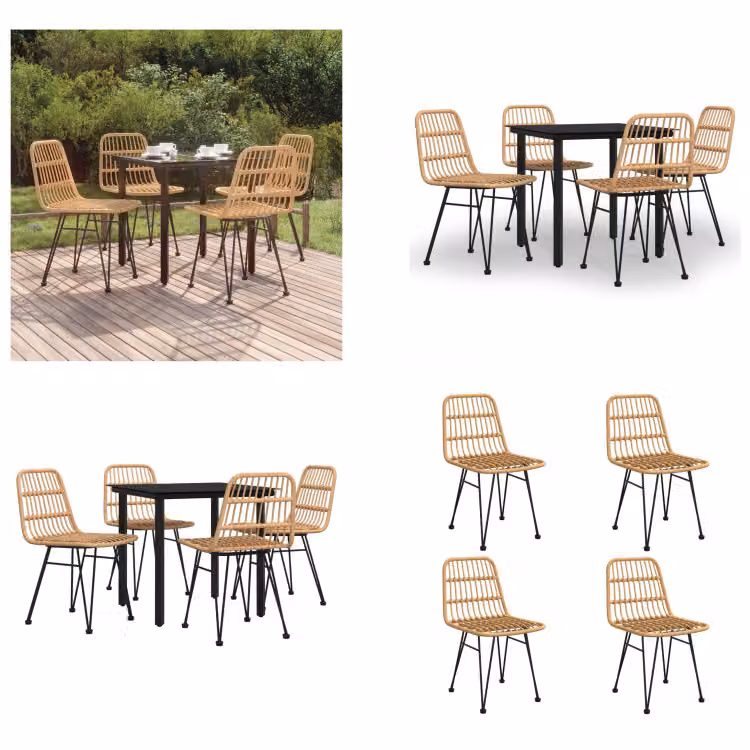 vidaXL set da pranzo da giardino 5 pezzi in poly rattan - set da pranzo da giardino - set da pranzo da terrazza - set da pranzo da esterno