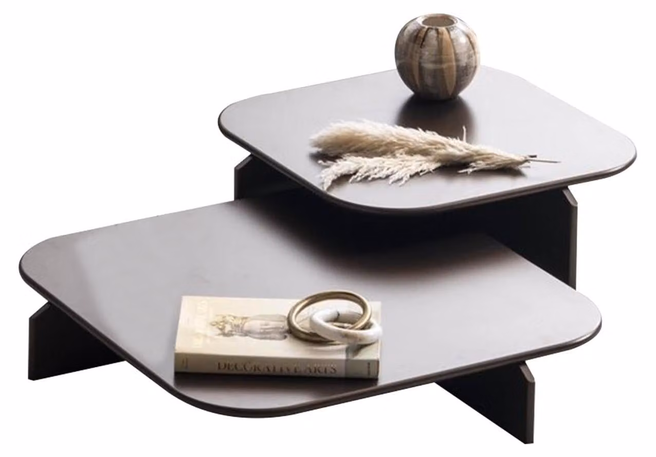 Braune Satztische Wohnzimmer Couchtisch Designer Beistelltische