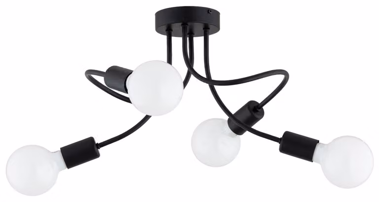 Lampada a sospensione con bracci intrecciati HITO nera 4xE27x15W in metallo, dimensioni: 28x28x48 cm, IP20, Alfa