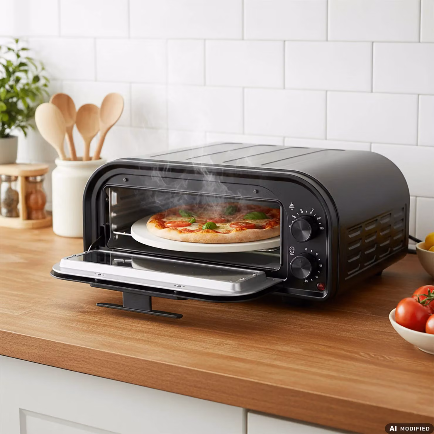 Forno per Pizza DICTROLUX PizzaSmart con Pietra Refrattaria, 1600 Watt, Nero – 2